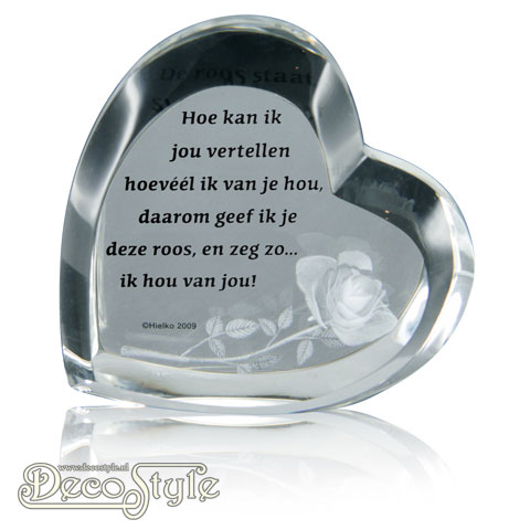 Glas Hart Gedicht Ik Hou Van Jou